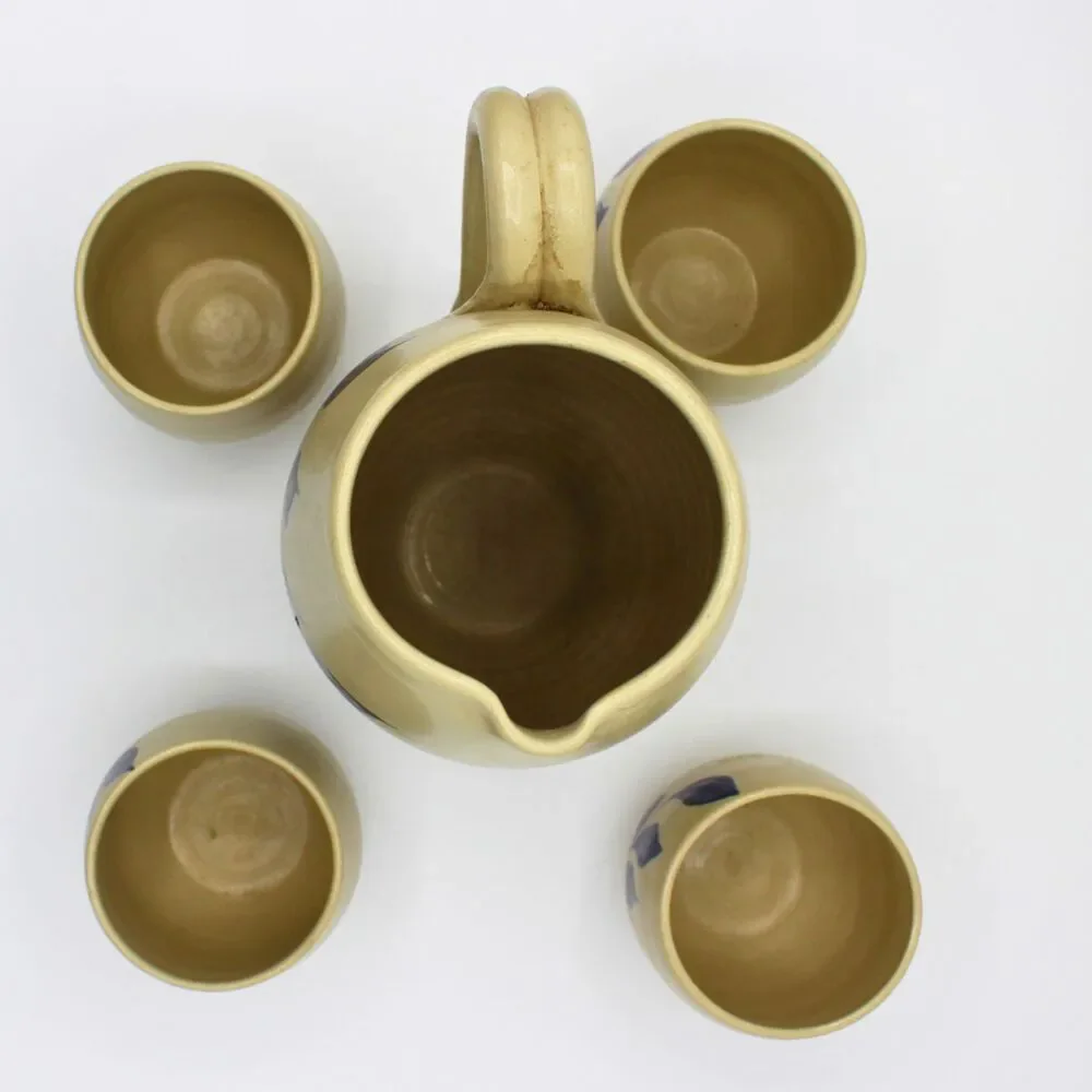 Vintage Williamsburg Pitcher Set Handcrafted Stoneware Rustic Farmhouse Table